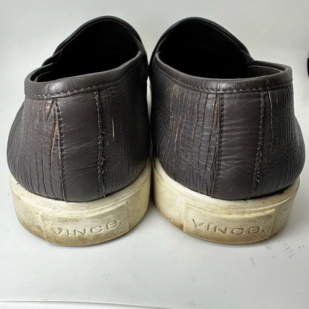 Vince Blair Textured Leather Slip On Sneakers